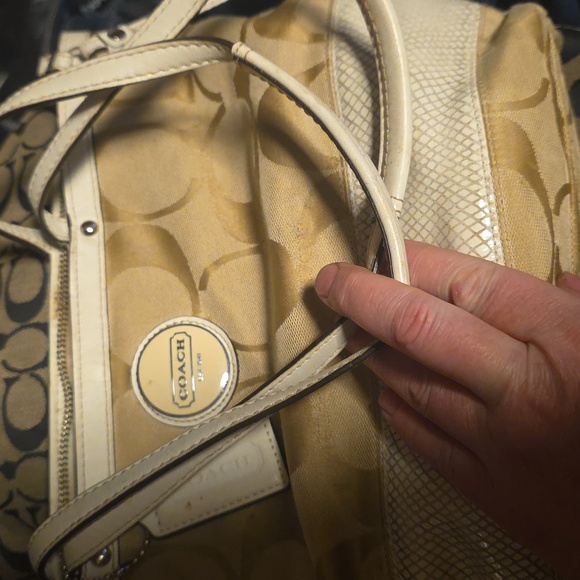 2 Coach Black and Tan Signature Shoulder Bags - Picture 11 of 11